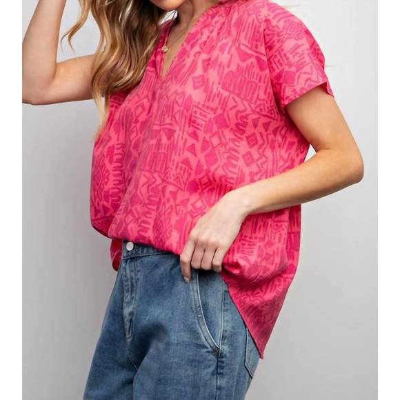 NEW EASEL the peach blossom top - plus in coral pink - Picture 4 of 4